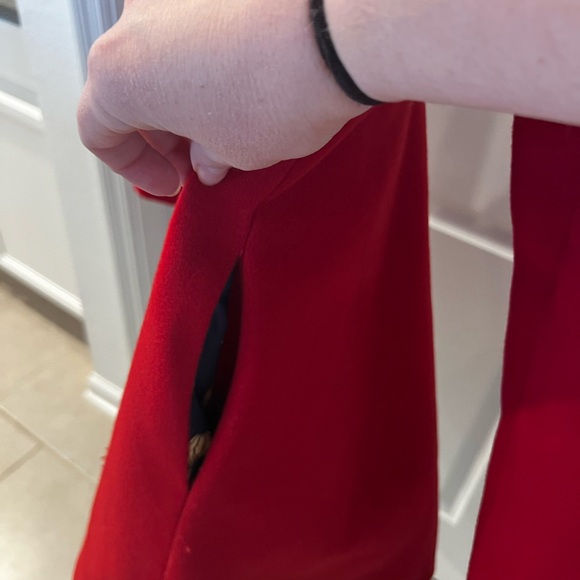 Kling Red Statement Flare Coat with Hot Air Balloon Lining Size Medium - Picture 8 of 8